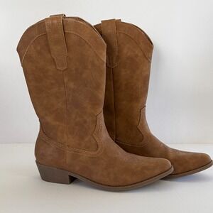 Arizona Maybrook Leather Cowboy Boots Women's Size 6.5 M Boho Cowgirl